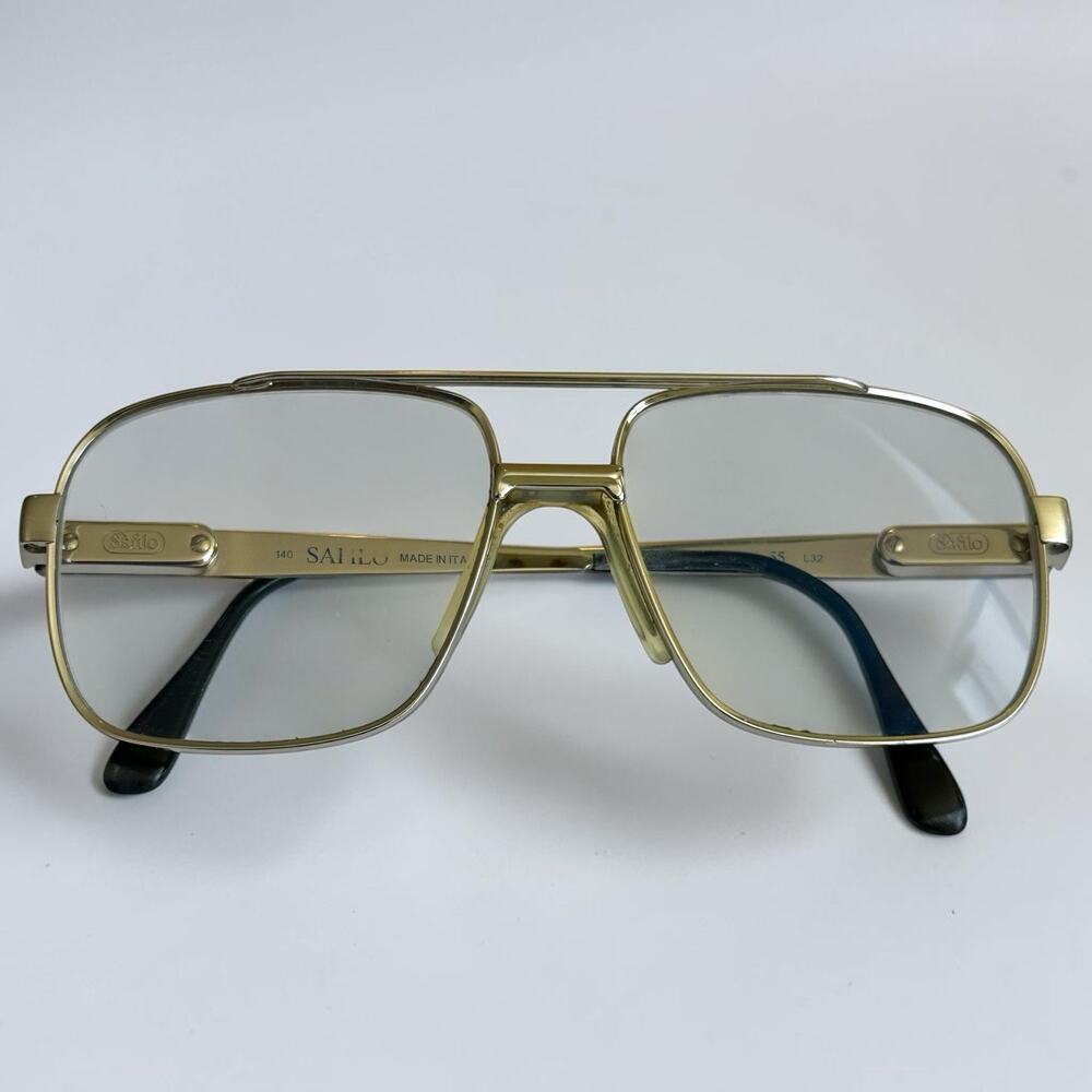Vintage Safilo Elast Aviator Eyeglass Frames Silver Tone Italy 55 140 RX Retro